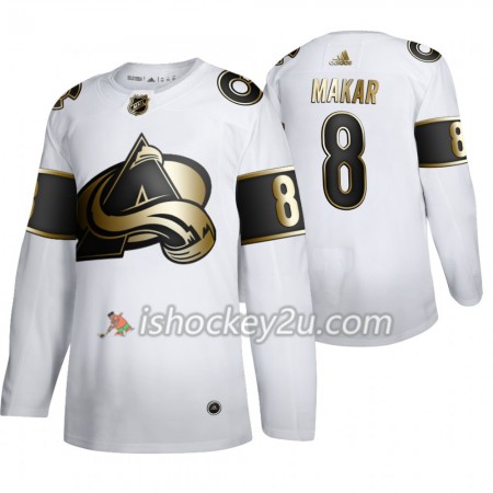 Mænd NHL Colorado Avalanche Trøje Cale Makar 8 Adidas 2019-20 Golden Edition Hvid Authentic